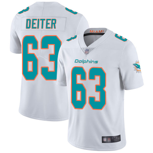 Nike Miami Dolphins 63 Michael Deiter White Men Stitched NFL Vapor Untouchable Limited Jersey